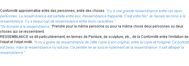 Définition ressemblance ACAD 1932