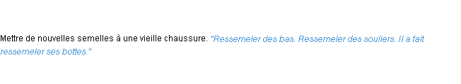 Définition ressemeler ACAD 1835