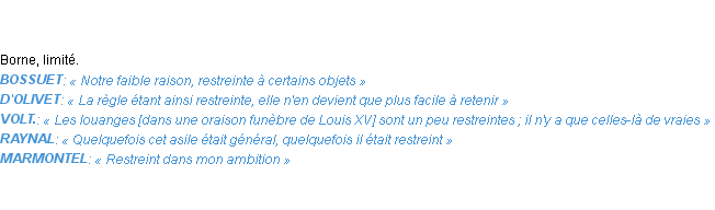 Définition restreint Emile Littré