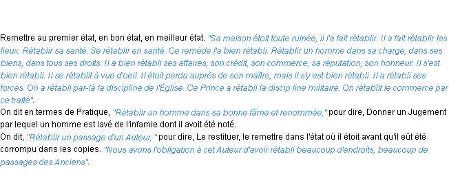 Définition rétablir ACAD 1798