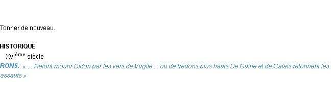 Définition retonner Emile Littré