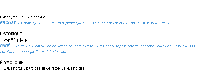 Définition retorte Emile Littré
