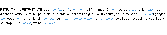 Définition retraire JF.Feraud