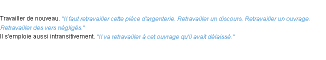 Définition retravailler ACAD 1932