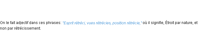 Définition rétréci ACAD 1798