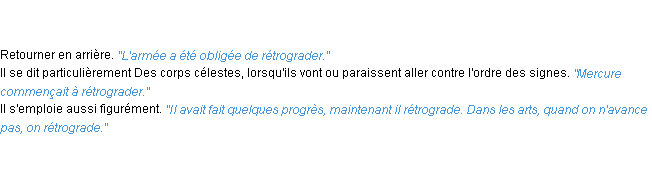 Définition rétrograder ACAD 1835