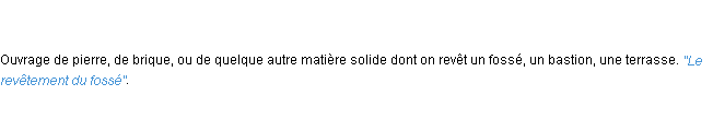 Définition revêtement ACAD 1798