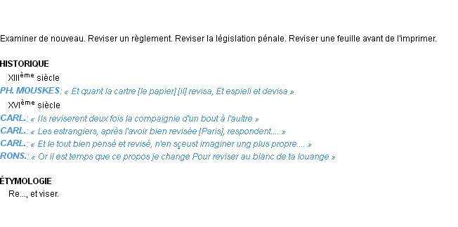 Définition reviser Emile Littré