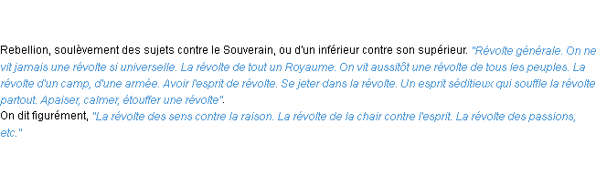 Définition révolté ACAD 1798