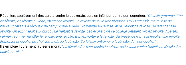 Définition révolté ACAD 1835