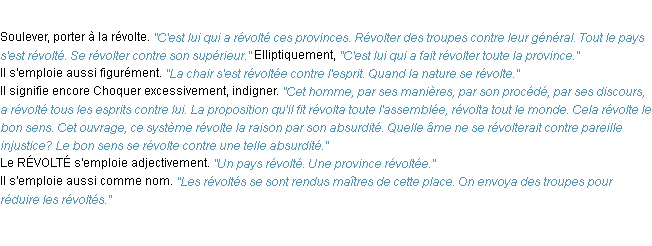 Définition révolter ACAD 1932