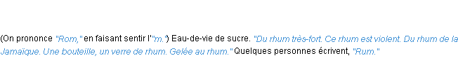 Définition rhum ACAD 1835