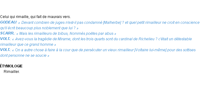 Définition rimailleur Emile Littré