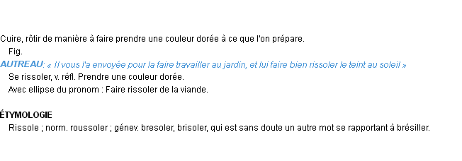 Définition rissoler Emile Littré