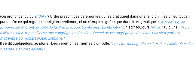 Définition rit ou rite ACAD 1835