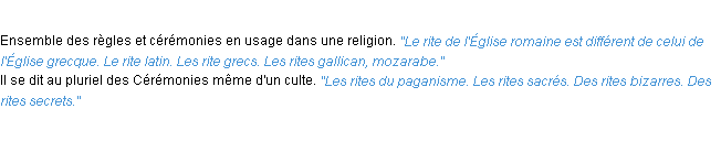 Définition rite ACAD 1932