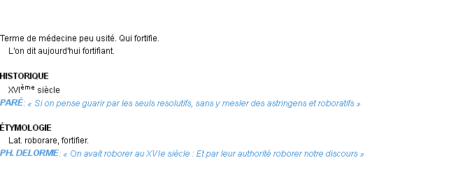 Définition roboratif Emile Littré