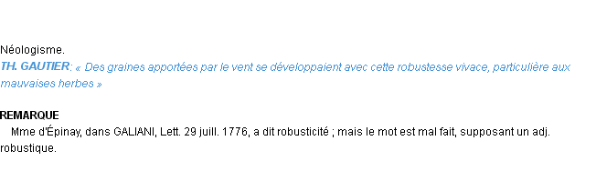 Définition robustesse Emile Littré