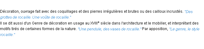 Définition rocaille ACAD 1932