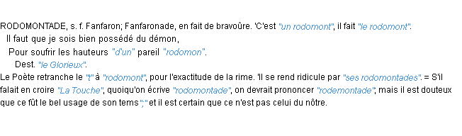 Définition rodomont JF.Feraud