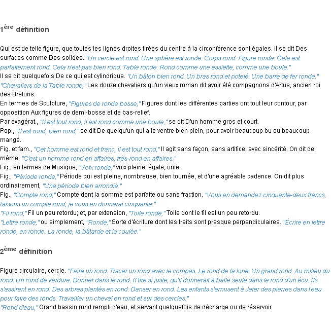 Définition rond ACAD 1835