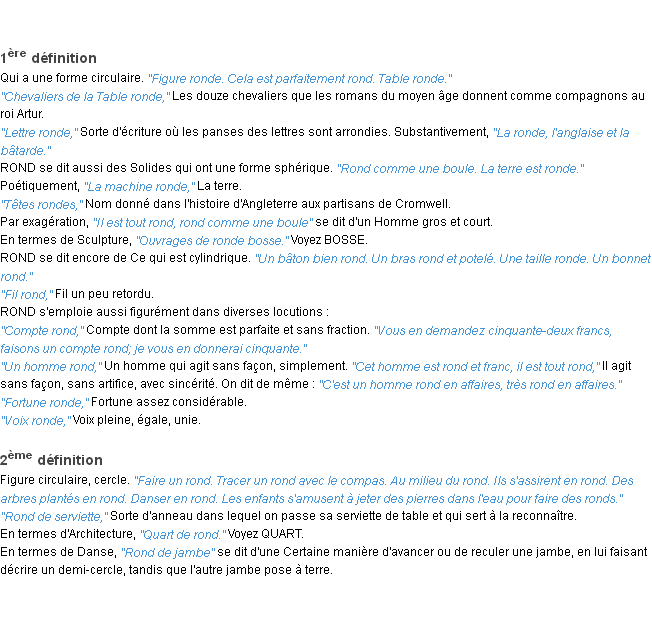 Définition rond ACAD 1932
