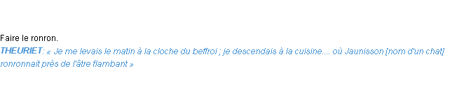 Définition ronronner Emile Littré