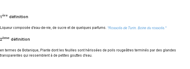 Définition rossolis ACAD 1835