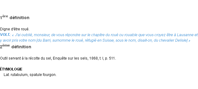 Définition rouable Emile Littré