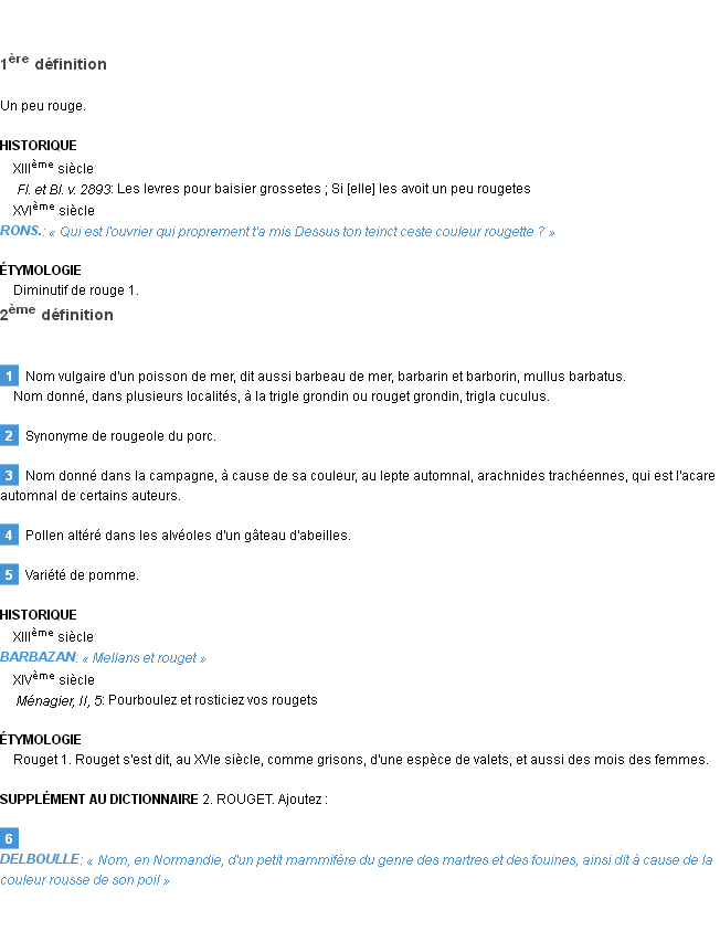 Définition rouget Emile Littré