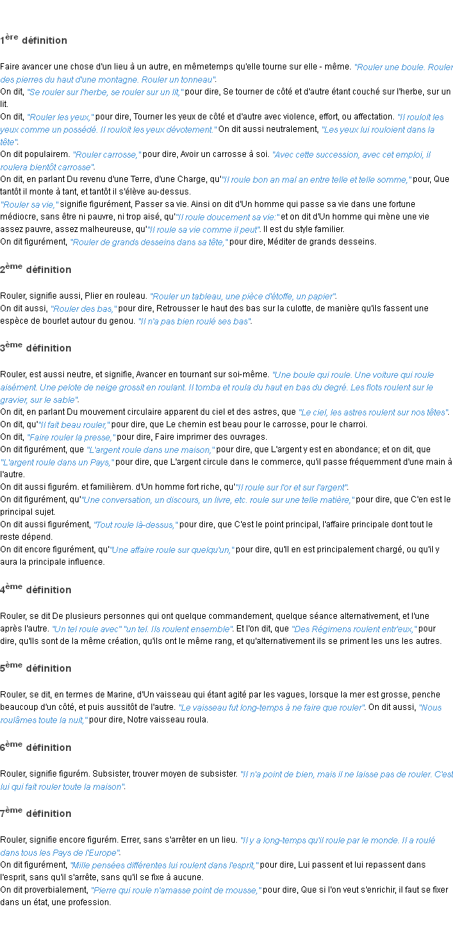 Définition rouler ACAD 1798