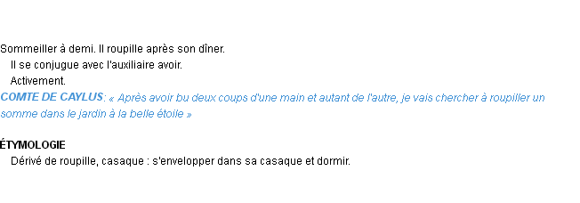 Définition roupiller Emile Littré