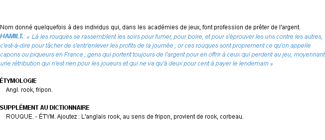 Définition rouque Emile Littré