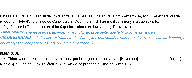 Définition rubicon Emile Littré