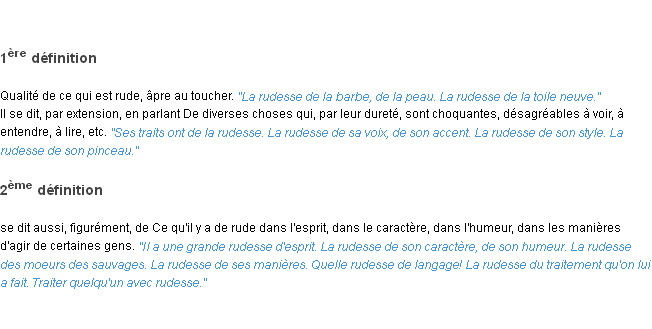 Définition rudesse ACAD 1835