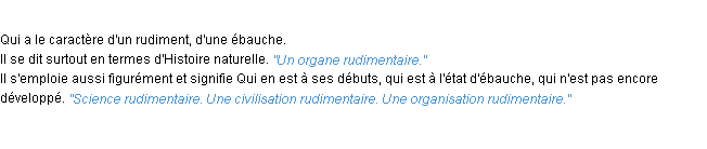 Définition rudimentaire ACAD 1932