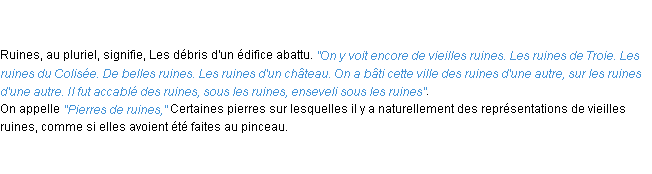 Définition ruines ACAD 1798