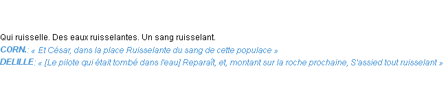 Définition ruisselant Emile Littré