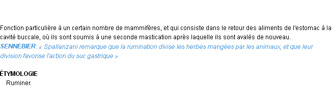 Définition rumination Emile Littré