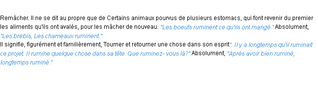 Définition ruminer ACAD 1932