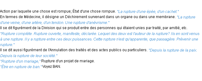 Définition rupture ACAD 1932