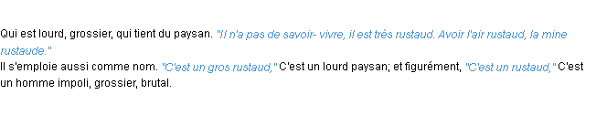 Définition rustaud ACAD 1932