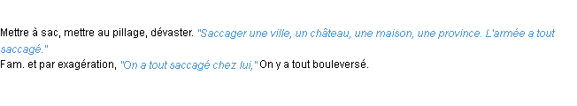 Définition saccager ACAD 1932