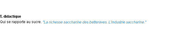 Définition saccharin ACAD 1932