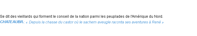 Définition sachem Emile Littré