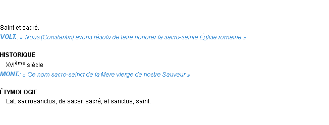 Définition sacro-saint Emile Littré