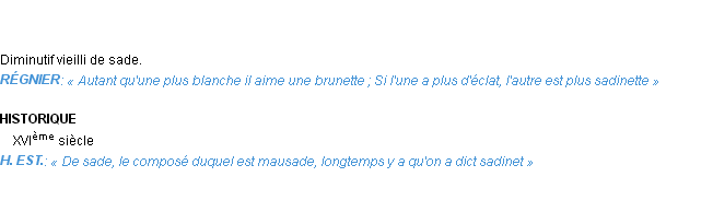 Définition sadinet Emile Littré