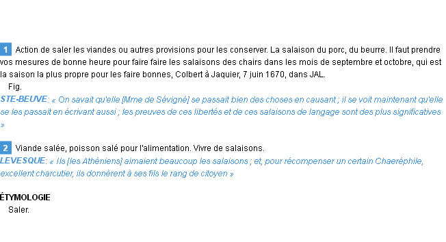 Définition salaison Emile Littré