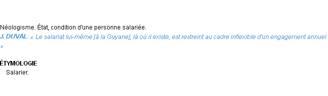 Définition salariat Emile Littré