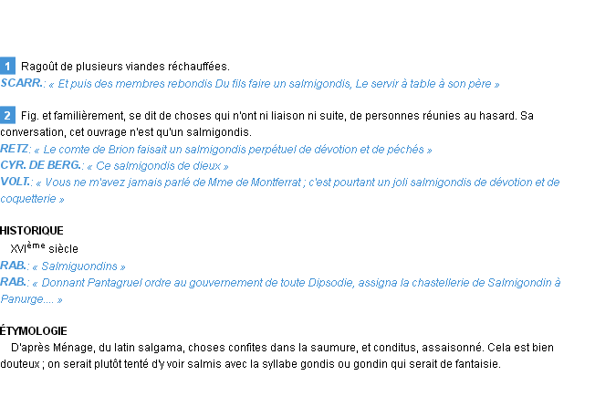 Définition salmigondis Emile Littré
